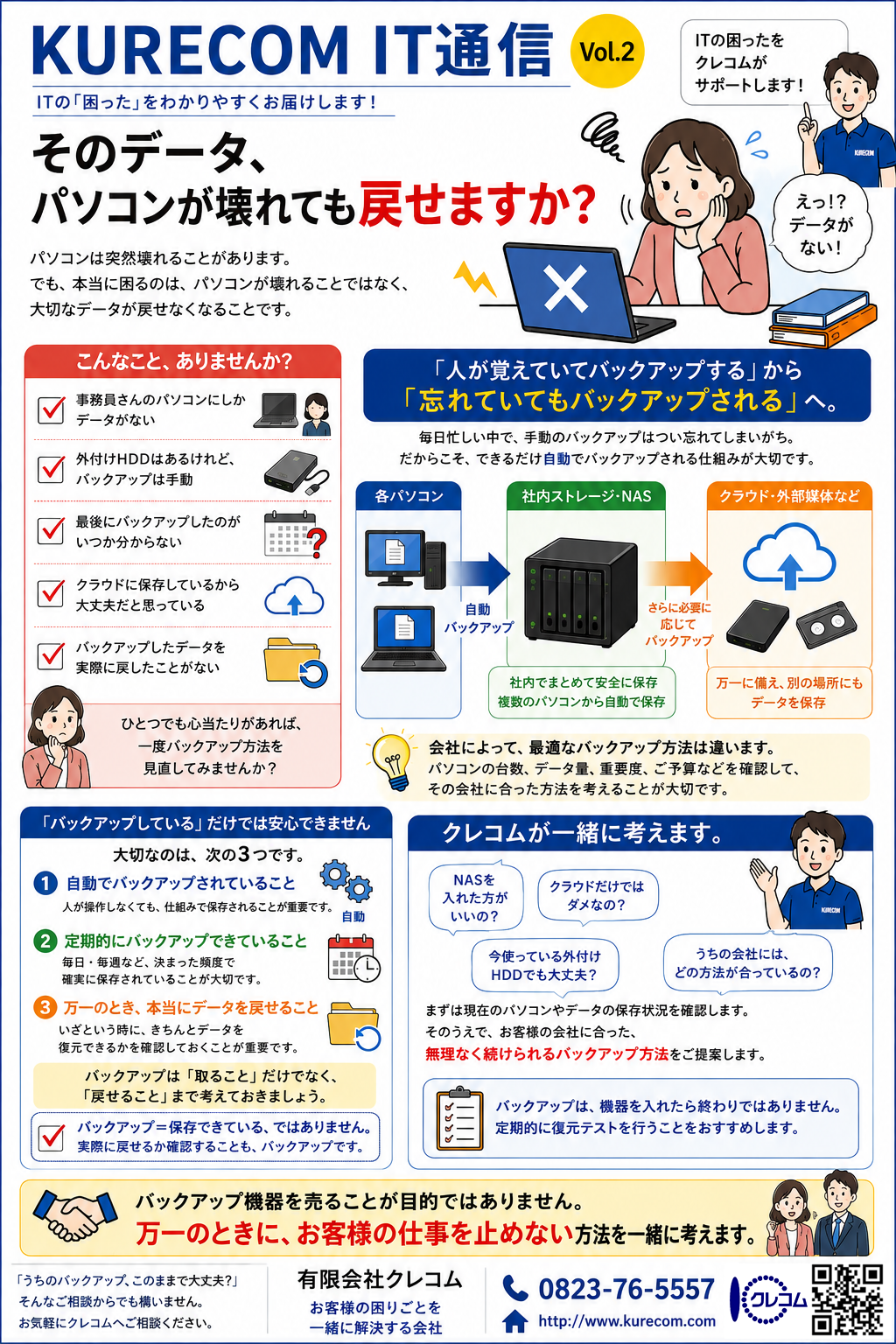 KURECOM IT通信 Vol.2 そのデータ、パソコンが壊れても戻せますか？